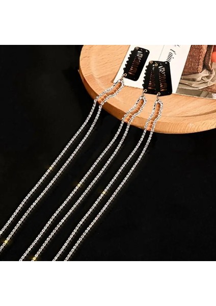 HH010-5 Kadınlar Için 2 Adet Kore Tokalar Uzun Püskül Saç Aksesuarları Inci Örgülü Saç Zinciri Artefakt Kafa Takı Düğün Ziyafet Mücevher (Yurt Dışından)