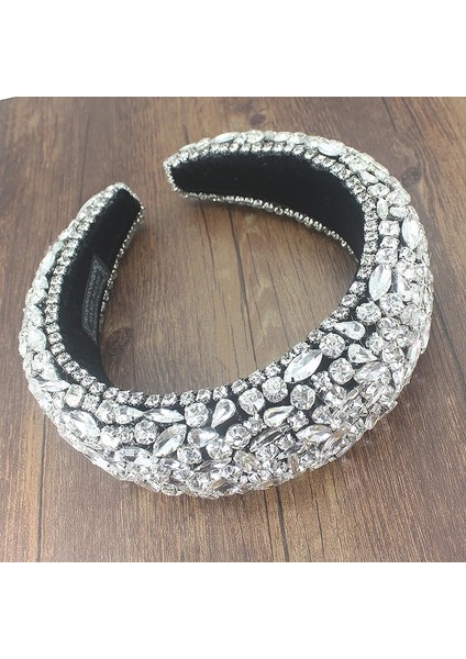 Renkli Kafa Bandı Yeni Kişilik Dans Gösterisi Podyum Parlak Rhinestones Vahşi Geometrik Kafa Bandı Barok Abartılı Moda Mizaç Kafa Bandı (Yurt Dışından) fiyatları