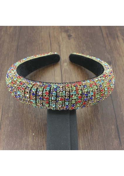 Renkli Kafa Bandı Yeni Kişilik Dans Gösterisi Podyum Parlak Rhinestones Vahşi Geometrik Kafa Bandı Barok Abartılı Moda Mizaç Kafa Bandı (Yurt Dışından) fırsatları