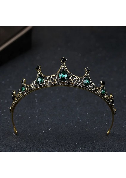 Gümüş Kaplı Yeni Moda Zarif Vintage Küçük Barok Yeşil Kristal Tiaras Taçlar Kadınlar Kızlar Için Gelin Düğün Saç Takı Aksesuarları (Yurt Dışından) indirimleri