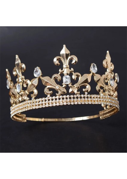 Altın Taç 01 Ayarlanabilir Yuvarlak Düğün Kral Tiara Taç Başlığı Erkekler Için Parti Saç Süsler Rhinestone Kafa Takı Aksesuarları (Yurt Dışından) fiyatları