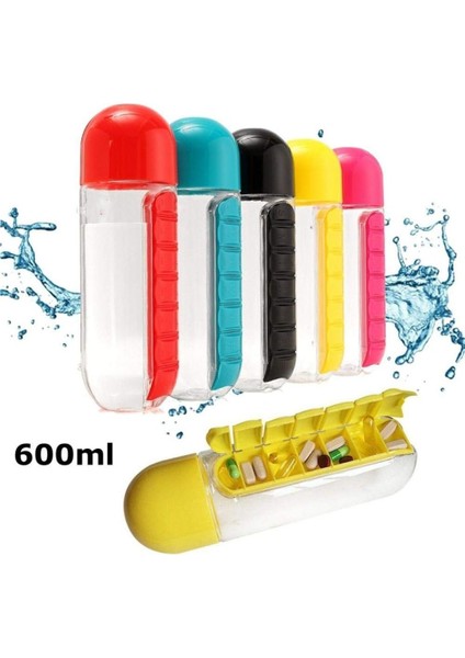 7 Günlük Hap Kutusu Organizatörü, Su Şişesi Haftalık Dağıtıcılar Hatırlatıcıları, 20 Oz (Sarı) (Yurt Dışından)