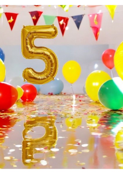 Vibe Home Gold Renk 5 Rakamlı Folyo Balon (16 Inç / 40 Cm) - Doğum Günü Parti ve Eğlenceli Etkinlikler Için fiyatları