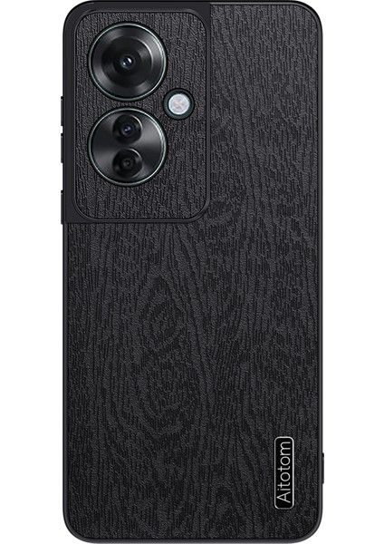 Oppo RENO11 F 5g Ahşap Doku Deri+Pc+Tpu Hibrit Ince Telefon Kılıfı (Yurt Dışından)