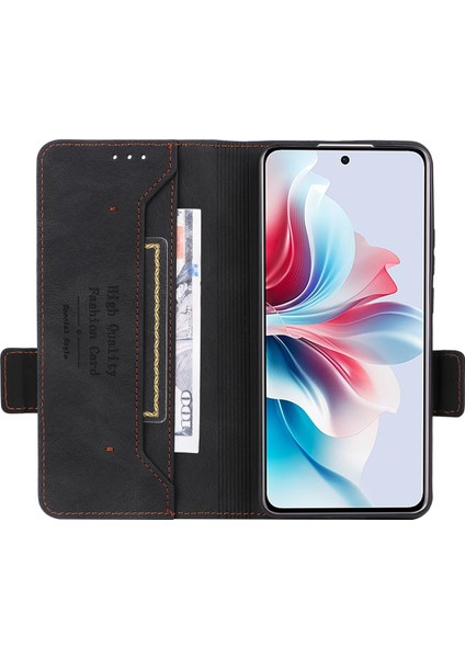 Oppo RENO11 F 5g Darbeye Dayanıklı Kılıf Donanım Dekor Pu Deri Cüzdan Telefon Kapağı (Yurt Dışından)