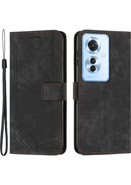 Oppo RENO11 F 5g Cilt Dokunmatik Duygu Çevirmeli Standlı Telefon Kapağı (Yurt Dışından)