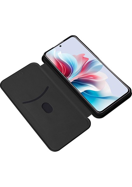 Oppo RENO11 F 5g Manyetik Karbon Fiber Doku Deri Kapak Çevirin (Yurt Dışından)