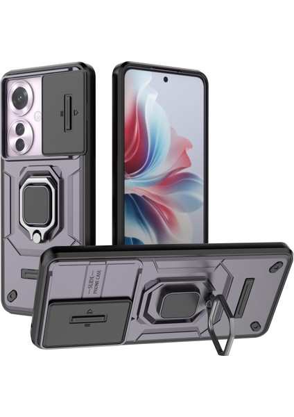 Oppo RENO11 F 5g Halka Kickstand Pc + Tpu Arka Kabuk, Slayt Kamera Kapağı (Yurt Dışından)