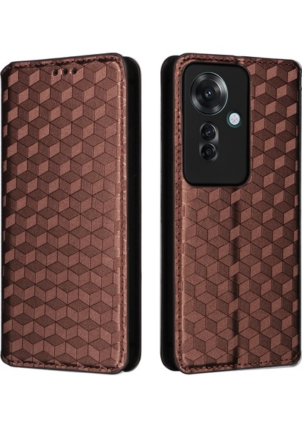 Oppo RENO11 F 5g Darbeye Dayanıklı Kılıf Eşkenar Dörtgen Baskı Telefon Kabuğu (Yurt Dışından)