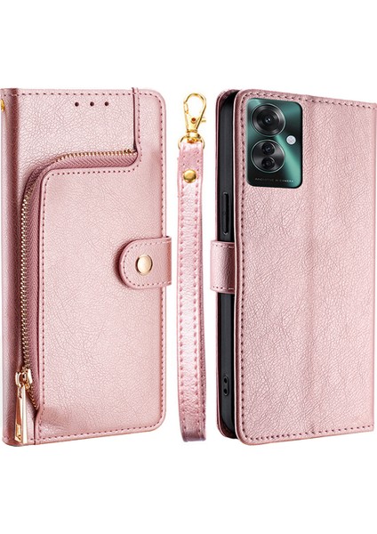 Oppo RENO11 F 5g Telefon Kılıfı Damla Koruma Deri Fermuar Cüzdan Kapağı (Yurt Dışından)