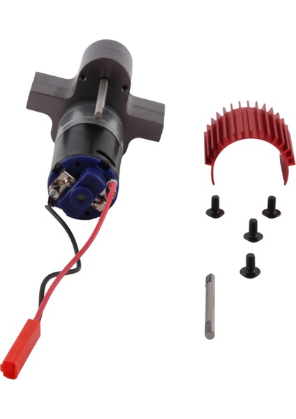 370 Fırçalı Motor + Alaşımlı Isı Emici Seti, C14 C24 B14 B24 B16 B36 6x6 Yükseltilmiş Parçalar Için Çelik Dişlilerle, Gri (Yurt Dışından)