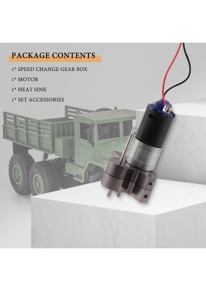 370 Fırçalı Motor + Alaşımlı Isı Emici Seti, C14 C24 B14 B24 B16 B36 6x6 Yükseltilmiş Parçalar Için Çelik Dişlilerle, Gri (Yurt Dışından) indirimleri