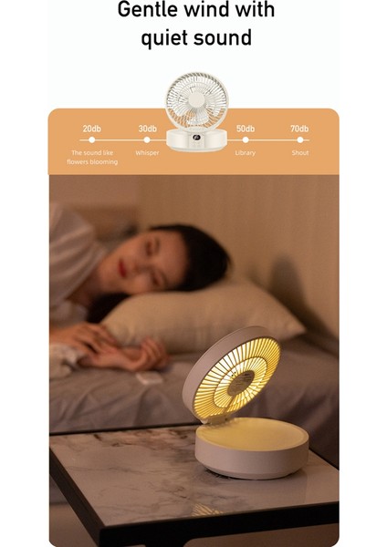 Masaüstü Lamba Fanı Katlanabilir Geri Çekilebilir Küçük Fan Mini Taşınabilir Şarj USB Ev Düşük Gürültü Duvar Asılı Elektrikli Fan-A (Yurt Dışından)