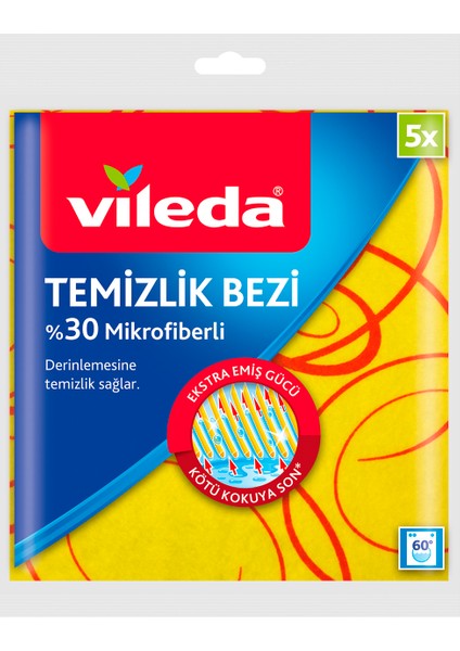 Mikrofiber Temizlik Bezi 33x35 cm 5+1 Avantaj Paketi Sarı