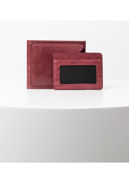 Ekstra Kartlıklı Kibar Crazy Bordo Hakiki Deri Erkek Cüzdan