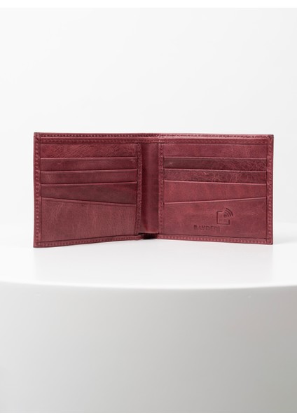 Ekstra Kartlıklı Kibar Crazy Bordo Hakiki Deri Erkek Cüzdan modelleri