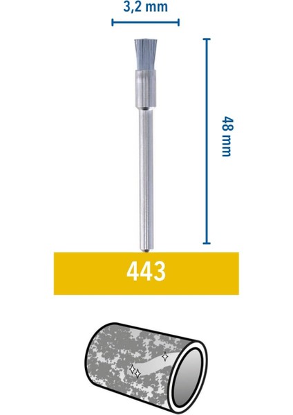 443 Karbon Çelik Fırça 3,2 mm