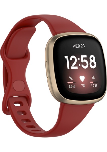 Fit Versa 4 / Versa 3 / Sense Tpu Saat Kordonu Için, Boyut: L Koyu Kırmızı (Yurt Dışından)