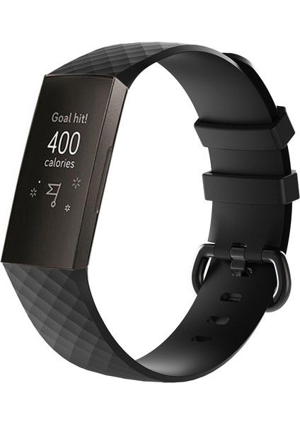 Fitbit Charge 3 Için Silikon Saat Bandı Küçük Boyut: 190*18MM Siyah (Yurt Dışından)