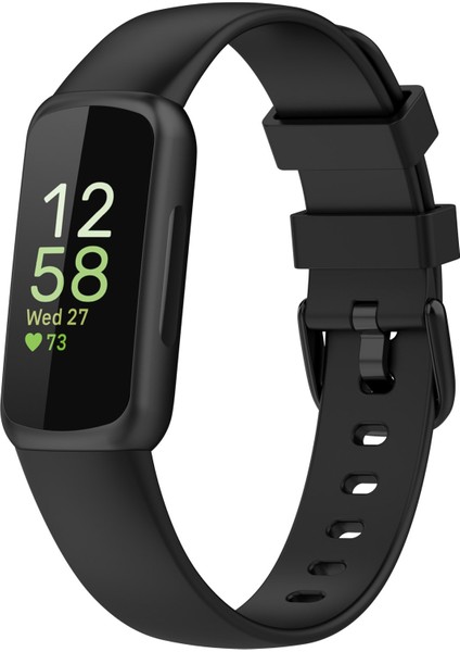 Fit Inspire 3 Siyah Için Silikon Saat Bandı (Yurt Dışından)