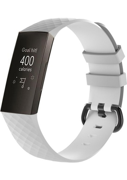 Fitbit Charge 3 Için Silikon Saat Bandı Küçük Boyut: 190*18MM Beyaz (Yurt Dışından)
