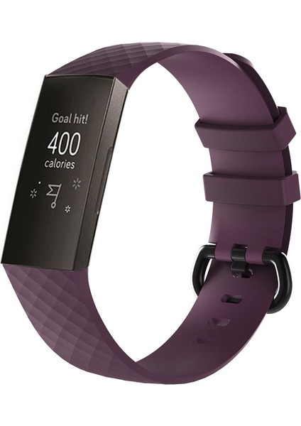 Fitbit Charge 3 Için Silikon Saat Bandı Küçük Boyut: 190*18MM Koyu Mor (Yurt Dışından)