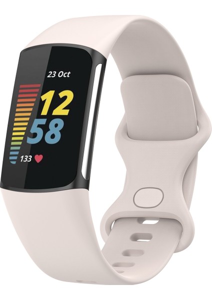 Fit Charge 5 Silikon Kordonlu Saat Için, Beden: S Ay Beyazı (Yurt Dışından) fırsatları
