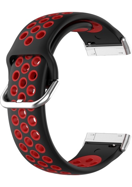 Silikon Saat Bandı Için Fit Versa 4 / Sense 2 Için Fitbit Versa 4 / Sense 2 Siyah Kırmızı (Yurt Dışından)