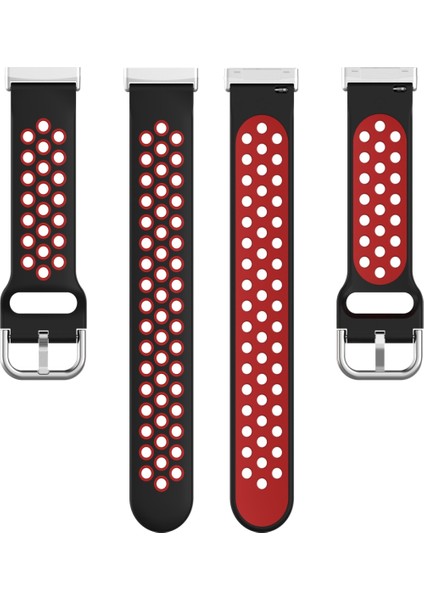 Silikon Saat Bandı Için Fit Versa 4 / Sense 2 Için Fitbit Versa 4 / Sense 2 Siyah Kırmızı (Yurt Dışından)