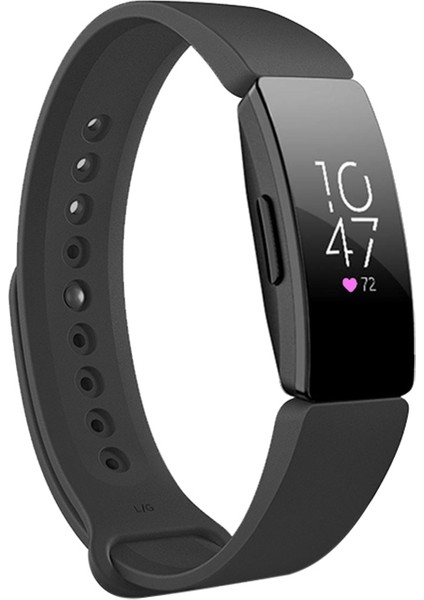 Fit Inspire Hr Siyah Için Çıtçıtlı Kordonlu Saat (Yurt Dışından)