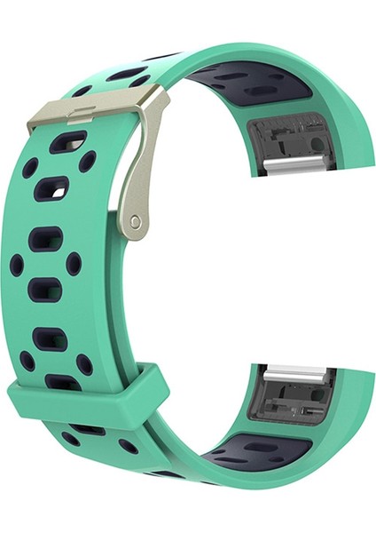 Fitbit Charge 2 Için Iki Tonlu Yuvarlak Delikli Silikon Saat Bandı Tokalı Yeşil + Mavi (Yurt Dışından)