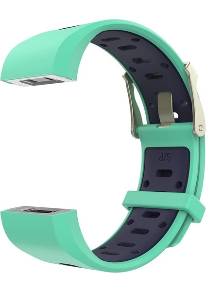 Fitbit Charge 2 Için Iki Tonlu Yuvarlak Delikli Silikon Saat Bandı Tokalı Yeşil + Mavi (Yurt Dışından) fiyatları