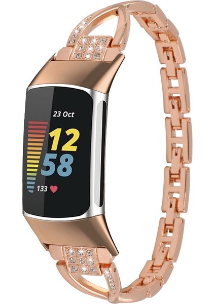 Fit Charge 2 Rose Gold Için Metal Saat Bandı (Yurt Dışından)