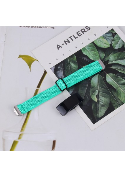 Fitbit Inspire 3 Teal Için Dalga Örgülü Naylon Kayış (Yurt Dışından)