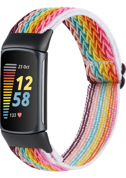 Fitbit Charge 5 Rainbow Için Naylon Saat Bandı (Yurt Dışından)