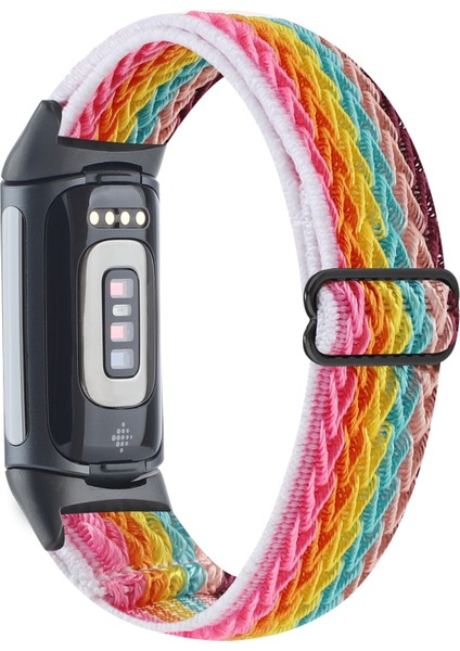 Fitbit Charge 5 Rainbow Için Naylon Saat Bandı (Yurt Dışından)