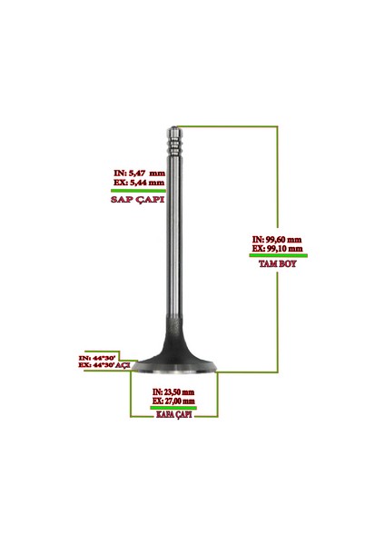 103022112 Subap Takımı I10 1.1 12V Tek Tırnak G4HG 2221102200