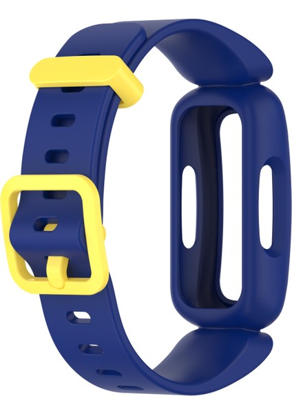 Fitbit Ace 3 Koyu Mavi Sarı Toka Için Silikon Kordonlu Saat (Yurt Dışından)