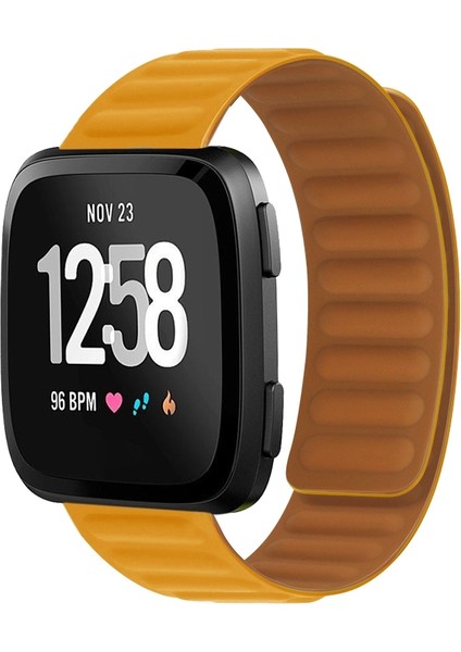 Fitbit Versa 4/3 / Sense 2 Turuncu Sarı Için Silikon Manyetik Kayış (Yurt Dışından)