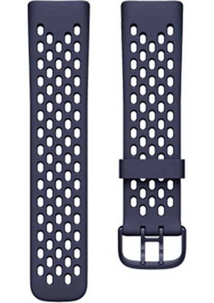 Fit Charge 5 Için Silikon Delikli Kordonlu Saat Fitbit Charge 5 Için Koyu Mavi (Yurt Dışından)