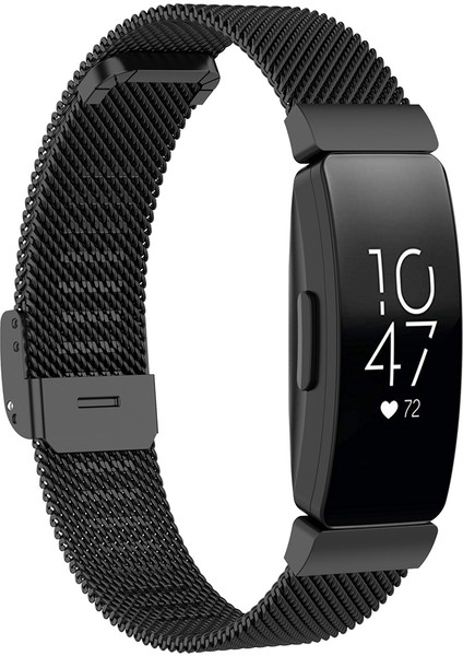 Fit Inspire / Inspire Hr / Ace 2 Siyah Için Paslanmaz Çelik Metal Örgü Bilek Kayışı (Yurt Dışından)