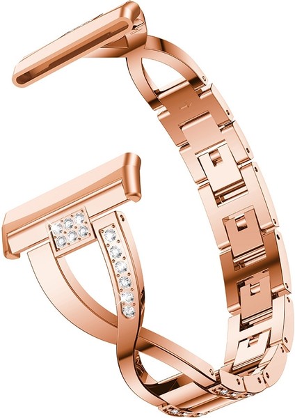 Fit Versa 3 / Sense Rose Gold Için Metal Saat Kordonu (Yurt Dışından) fiyatları