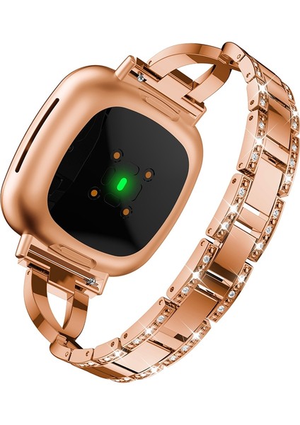 Fit Versa 3 / Sense Rose Gold Için Metal Saat Kordonu (Yurt Dışından) fırsatları