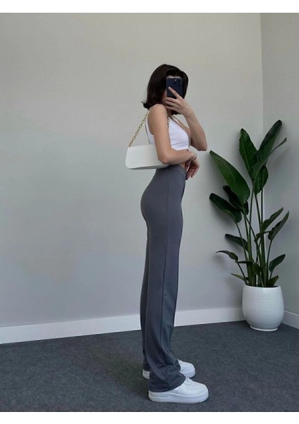 Kadın Krep Kumaş Likralı Ön Çimalı Ispanyol Paça Palazzo Pantolon modelleri