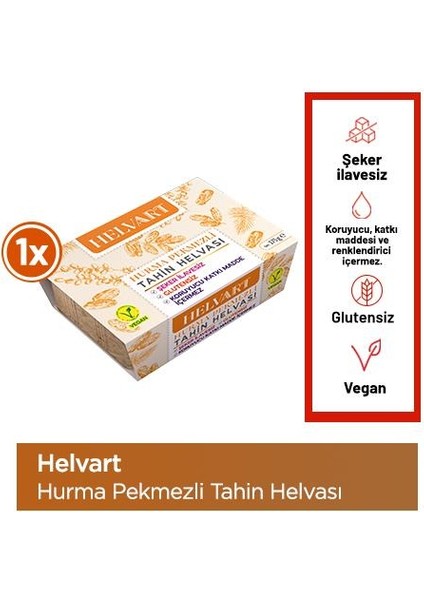 Hurma Pekmezli Tahin Helvası, Şekersiz Helva , Glutensiz, Vegan 175 gr