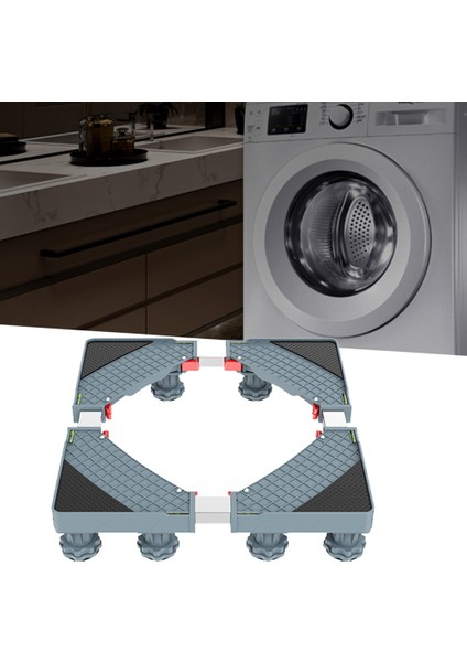 Çamaşır Makinesi Standı Ayarlanabilir Anti- Çamaşır Makinesi Için Mobil Taban Desteği Taşınabilir Banyo Aksesuarları (Yurt Dışından) modelleri