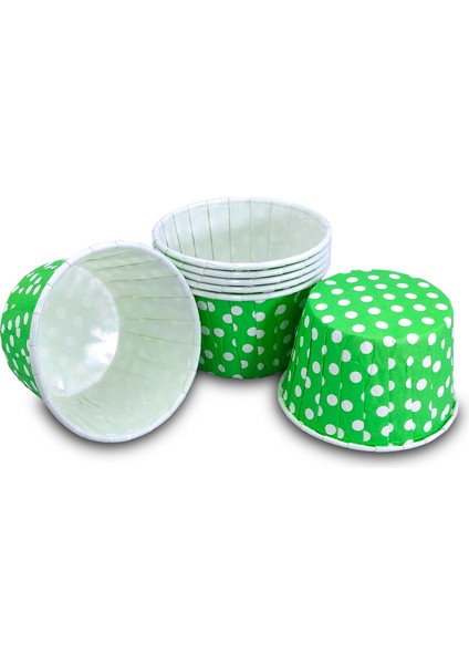 Yeşil Puantiyeli Muffin Kek Kapsülü 50'li x 30 Paket (Koli)