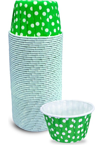 Yeşil Puantiyeli Muffin Kek Kapsülü 50'li x 30 Paket (Koli)