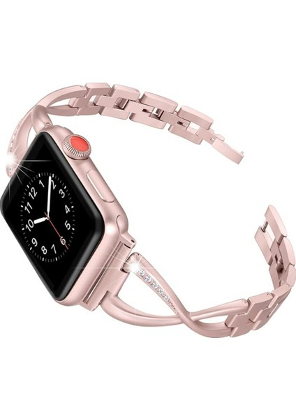 Apple Watch Band 38MM 40MM Iwatch Se Serisi 9/8/7/6/5/4/3/2/1 Kadın Şık Takı Paslanmaz Çelik Aksesuarlar Bileklik Kayışı ile Uyumlu (Yurt Dışından)