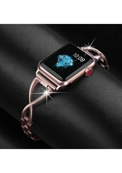 Apple Watch Band 38MM 40MM Iwatch Se Serisi 9/8/7/6/5/4/3/2/1 Kadın Şık Takı Paslanmaz Çelik Aksesuarlar Bileklik Kayışı ile Uyumlu (Yurt Dışından) fiyatları